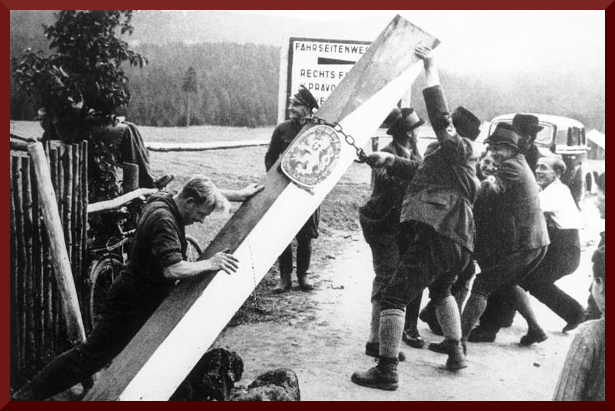 Bundesarchiv Bild 183-58507-003, Besetzung des Sudetenlands, Grenzpfahl.jpg