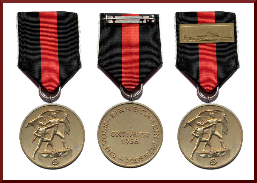 Anschlussmedaille Sudetenland inkl. Spange Prager Burg