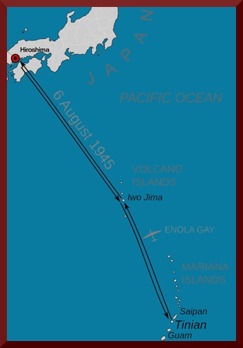 Atomic bomb 1945 mission map