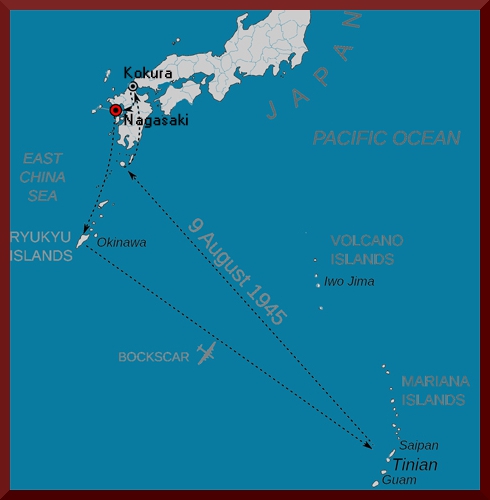-Atomic bomb 1945 mission map