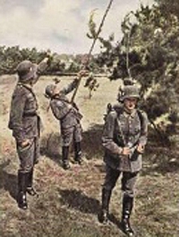 Bild 109 Bau einer Fernsprechleitung