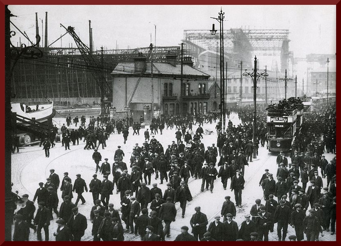 Knocking off at Harland & Wolff, Belfast