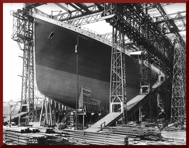 RMS Titanic ready for launch, 1911